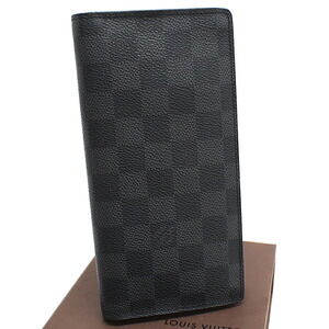 Louis Vuitton Portefeuille Wallet Brazza Long Damier Graphite Black Canvas